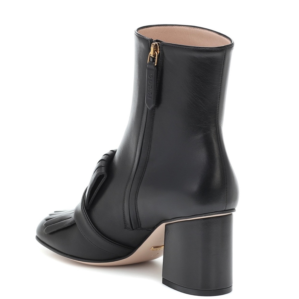 Gucci GG Marmont Fringe Leather Ankle Booties - Picture 5 of 5
